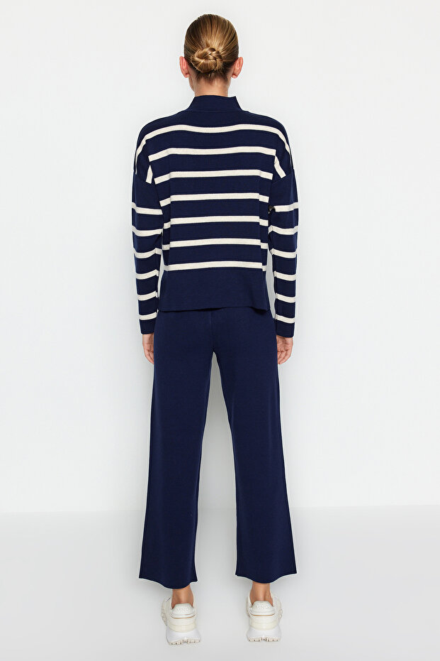 Sada proužkovaného úpletu v námořnické modré - spodní a horní TWOAW24AU00045 - 5