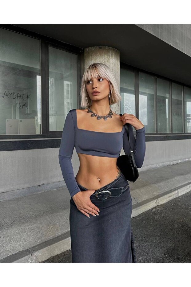 Croptop cu mânecă lungă Hazel - 2