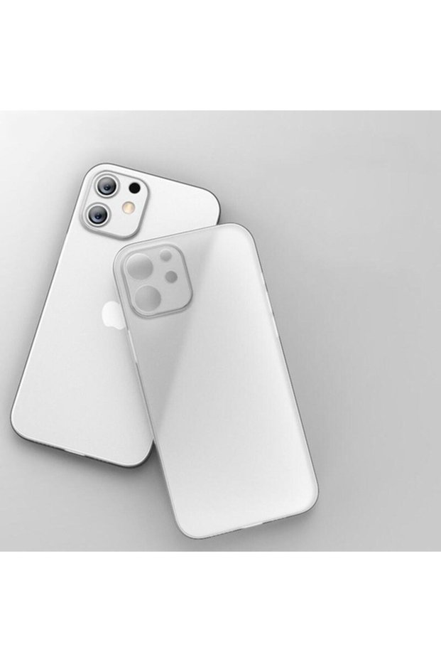 Compatible with iPhone 12 0.2 mm Pp Frosted Ultra Thin Hard Silicone Camera Protection Case Transparent
