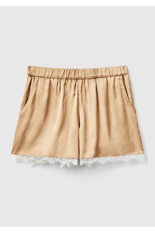 Kadın Taba Dantel Detaylı Pijama Şort - 2