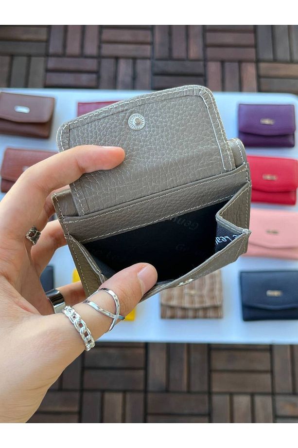 UFAK KULLANIŞLI CASSY MODEL %100 HAKİKİ DERİ VİZON CÜZDAN - 5