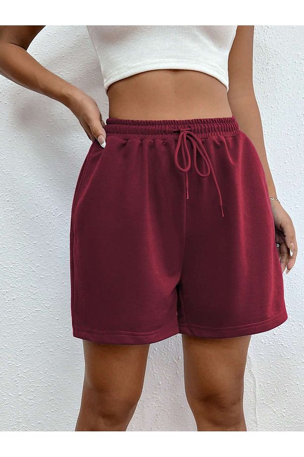 Drawstring Waist Slant Pocket Şort - 3