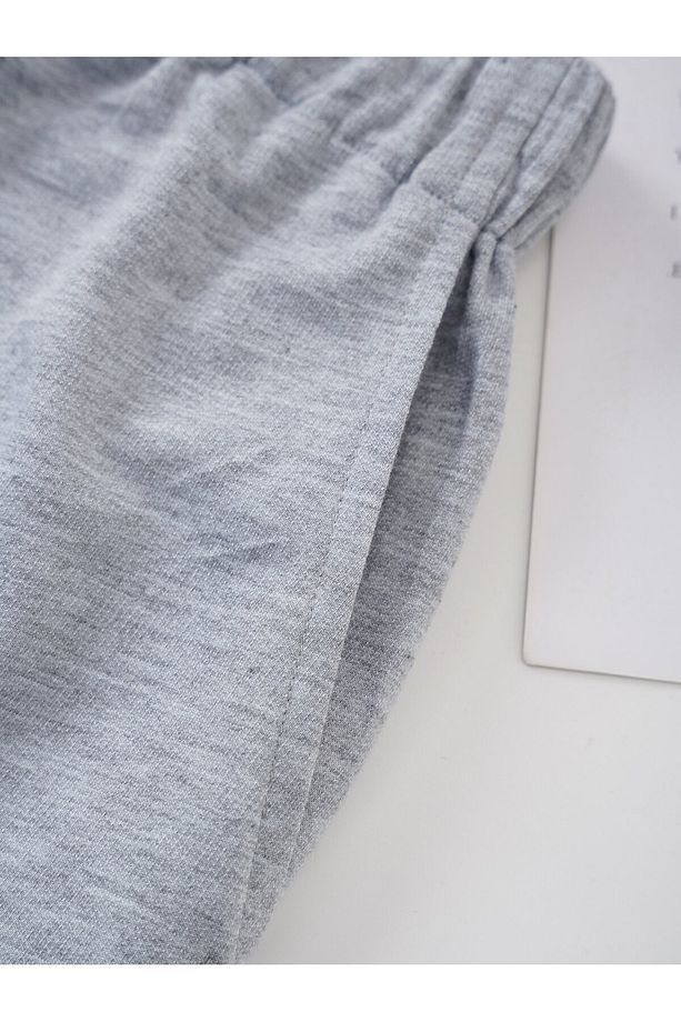 Letter Graphic Drawstring Waist Şort - 5