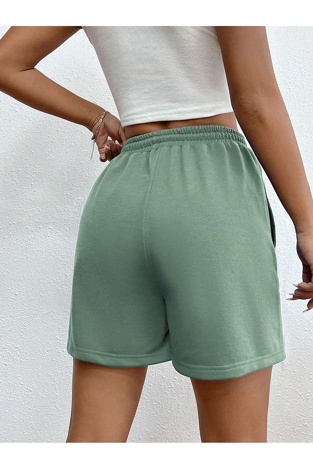 Drawstring Waist Slant Pocket Şort - 2