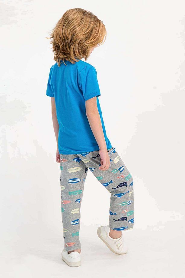 Sharks Cobalt Erkek Çocuk Pijama Takımı - 3