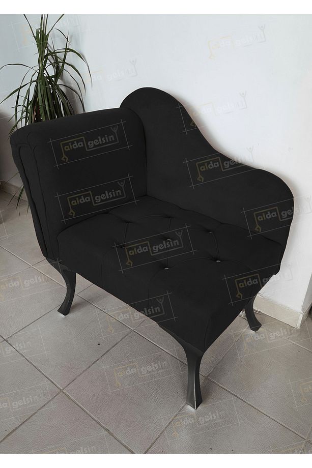 Yeni Model Tekli Köşe Koltuğu Josefin Bench Siyah Ayak - 1