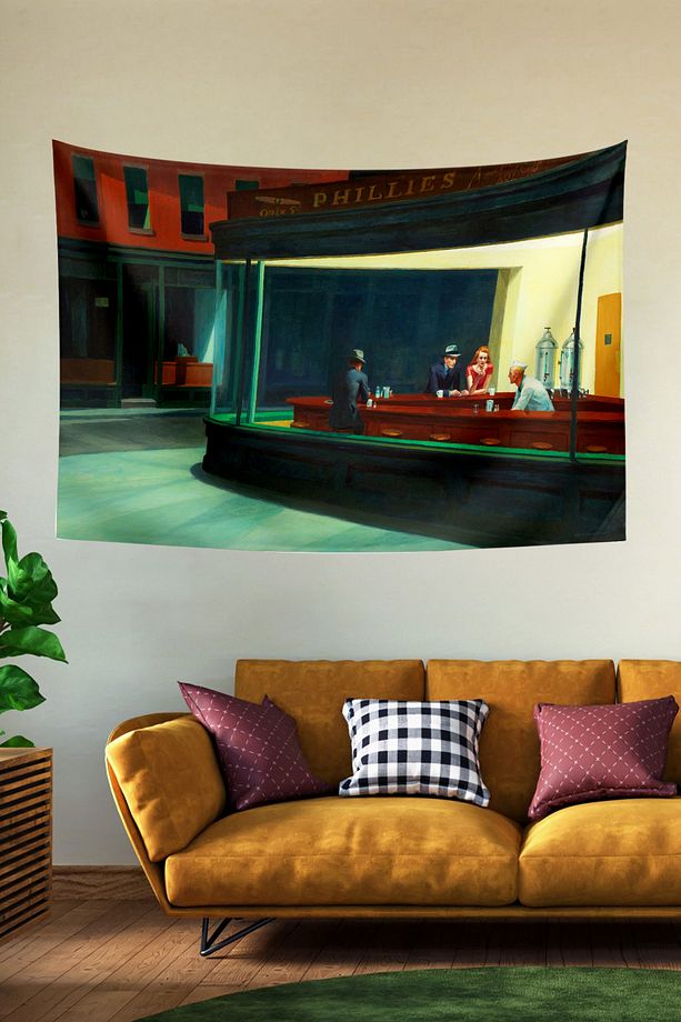 Edward Hopper Nighthawks Gece Kuşları Duvar Örtüsü Halısı - 2