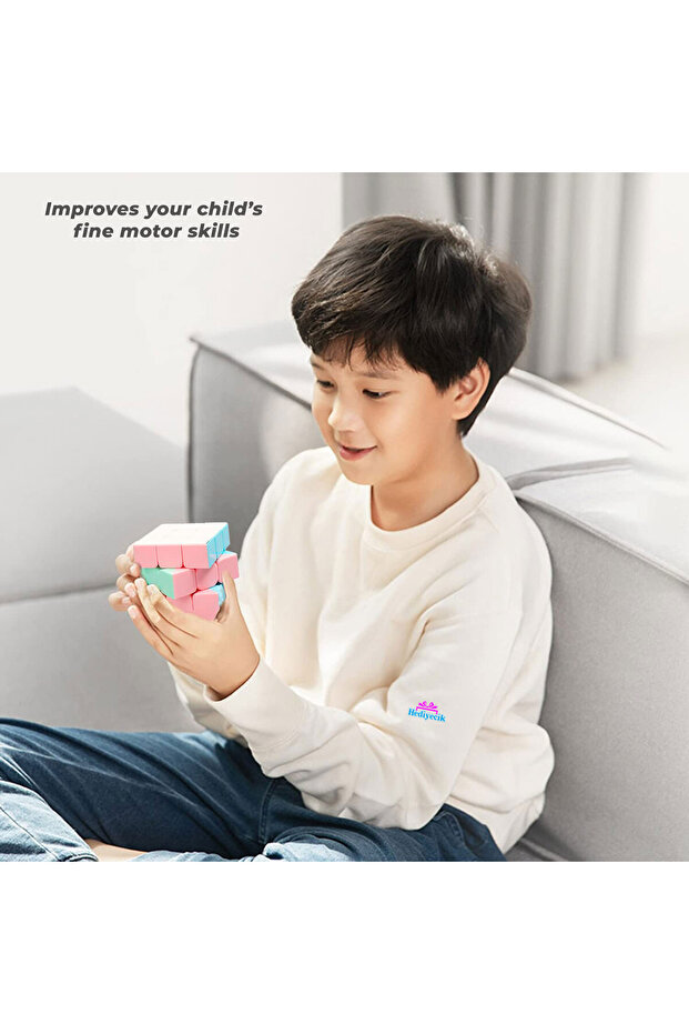 Speed Macaron - مكعب روبيك 3x3 بدون ملصقات للذكاء والعقل - 8
