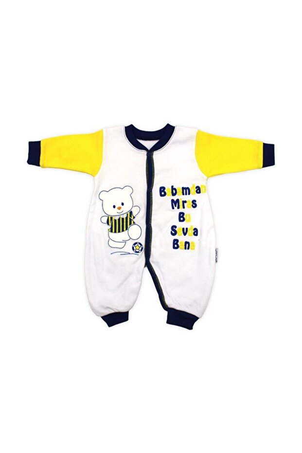 Inheritance from My Father Yellow Navy Blue Fan Baby Romper K390