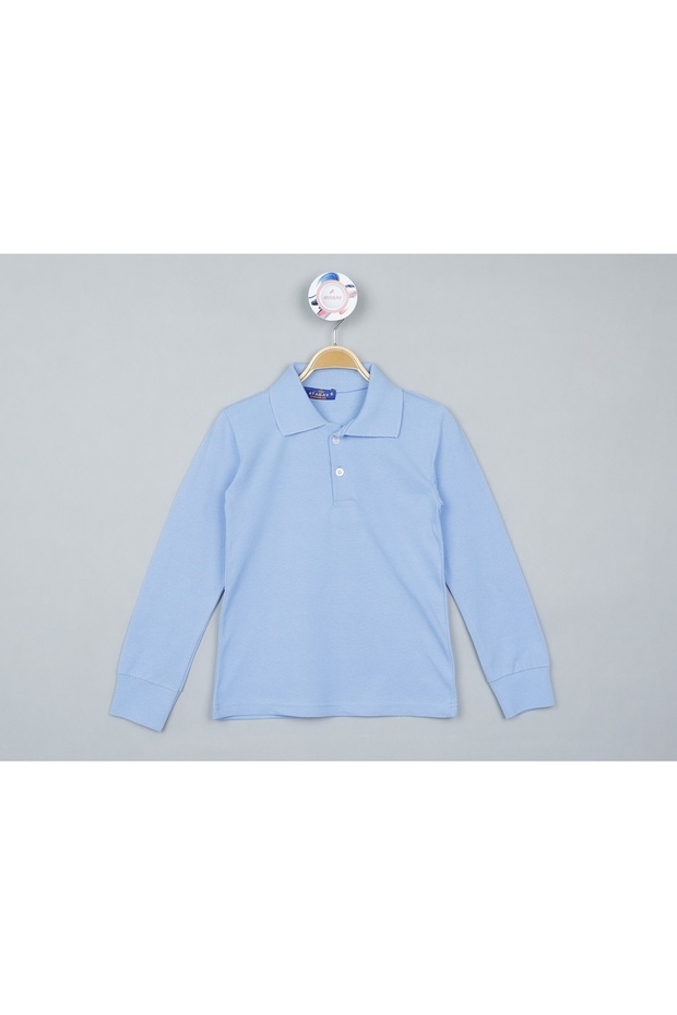 ATABAY BLUE POLO NECK LONG SLEEVE MEN'S SCHOOL BLUZ T-SHIRT 14-17 YEARS