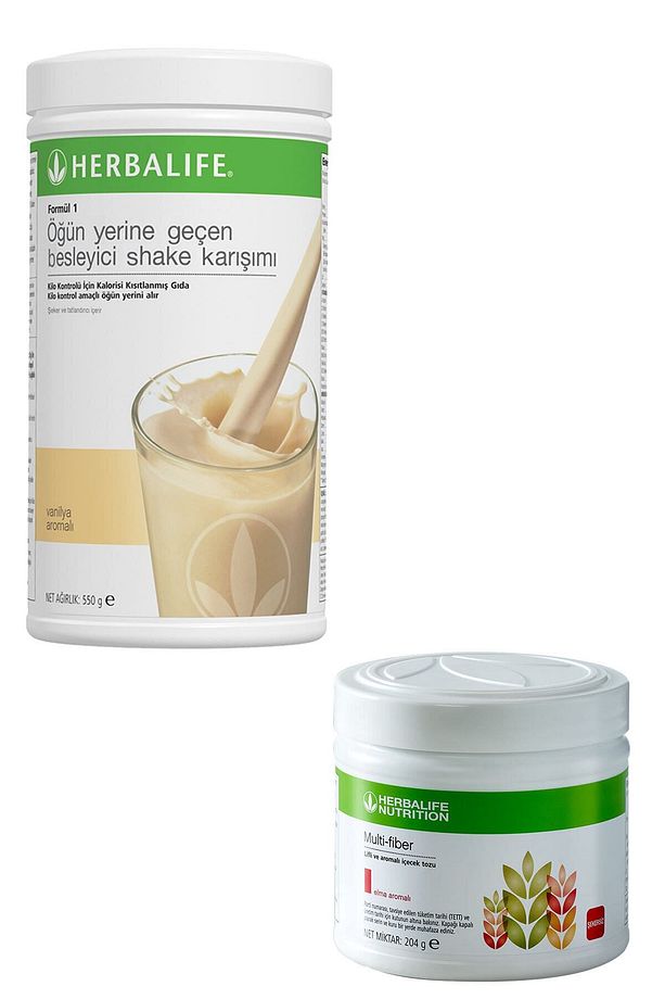 Vanilyalı Shake 1 Adet Ve Multi-fiber Multi-fiber Lifli Ve Elma Aromalı Içecek Tozu 204gr - 1