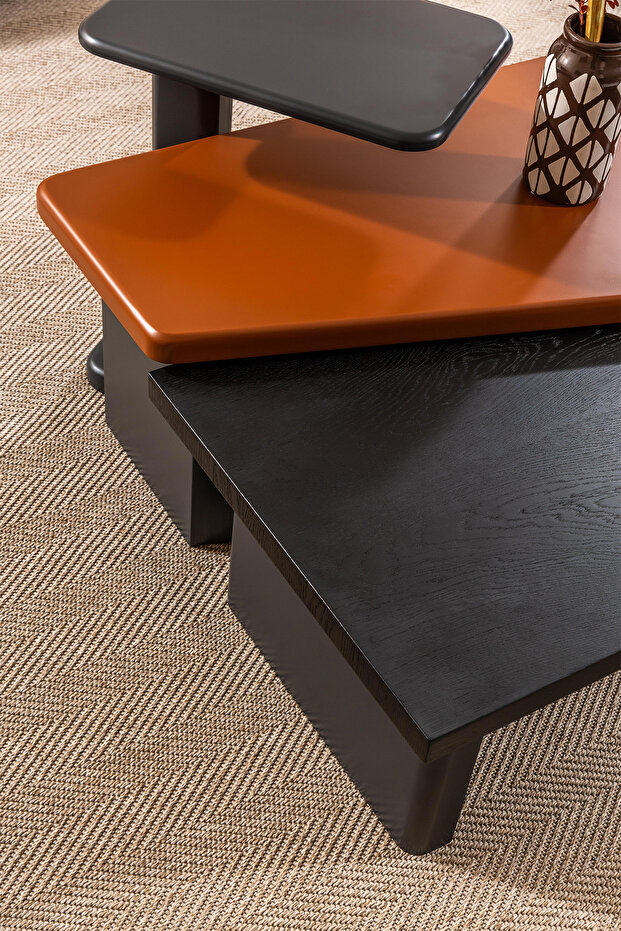 Zenn Meşe Modüllü Üçlü Orta Sehpa - 2