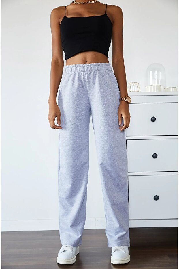 Gray Oversize Loose Cut Sweatpants