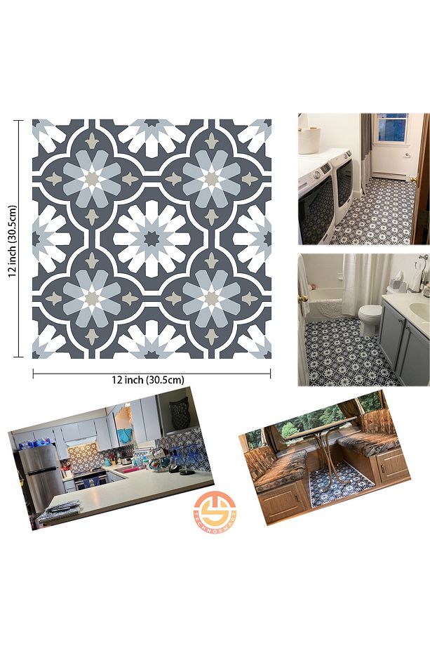 1adet 30cm×30cm Kendinden Yapışkanlı Lvt Zemin Ve Duvar Kaplama Mutfak Banyo Sticker - 6