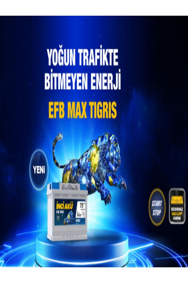 Inci Efb Max Tigris 12v 65 Amper Alçak Tip Efb (START-STOP) Akü.!! Yeni-güncel Üretim.!! - 5