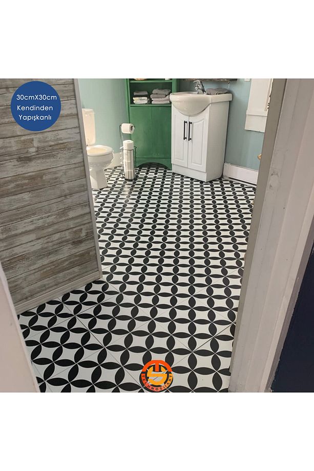 1adet 30cm×30cm Kendinden Yapışkanlı Lvt Zemin Ve Duvar Kaplama Mutfak Banyo Sticker - 5