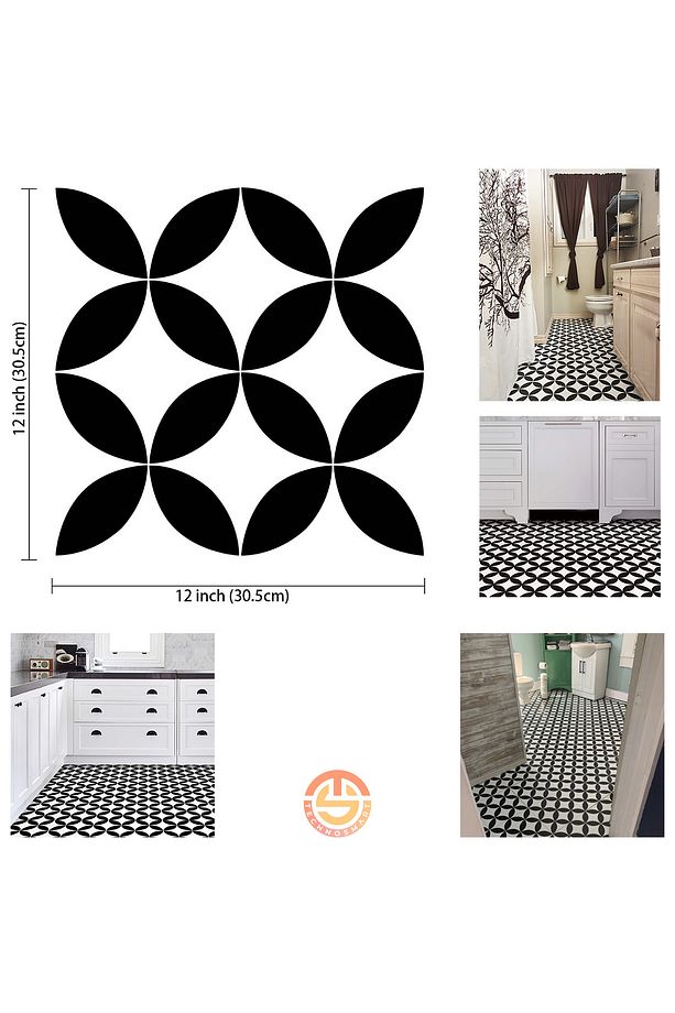 1adet 30cm×30cm Kendinden Yapışkanlı Lvt Zemin Ve Duvar Kaplama Mutfak Banyo Sticker - 7