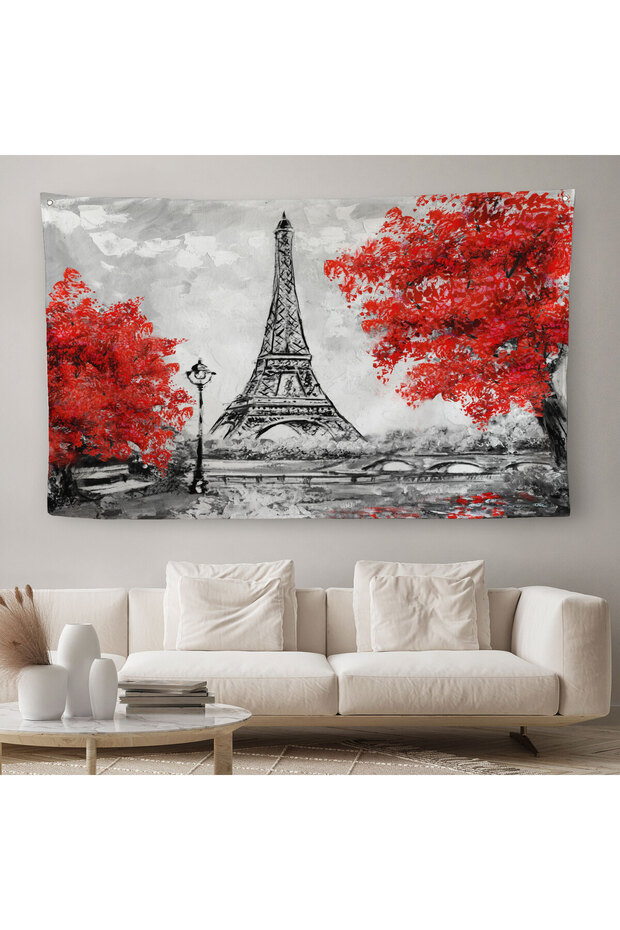 Paris Eiffel Tower Oil Painting Appearance Decorative Canvas Wall Cloth-Carpet-3508