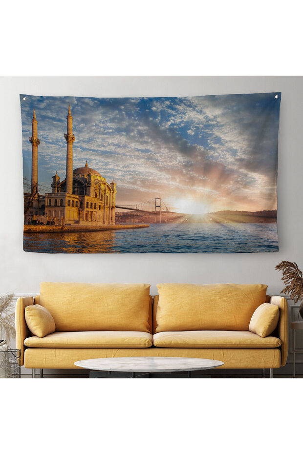 Ortaköy Mosque and Bosphorus Bridge Landscape Decorative Canvas Wall Cloth-Carpet-6504