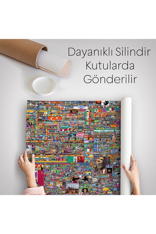 Reddit R/place Kanvas Duvar Örtüsü Halısı Elraenn Twitch Duvar Örtüsü Reddit Savunma Hattı -5173 - 5