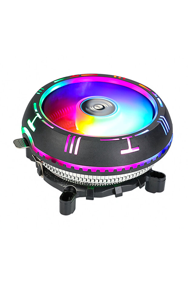 مروحة معالج Rainbow Ufo متوافقة مع Intel AMD ومروحة وحدة المعالجة المركزية الهيدروليكية RGB ذات 3 دبابيس