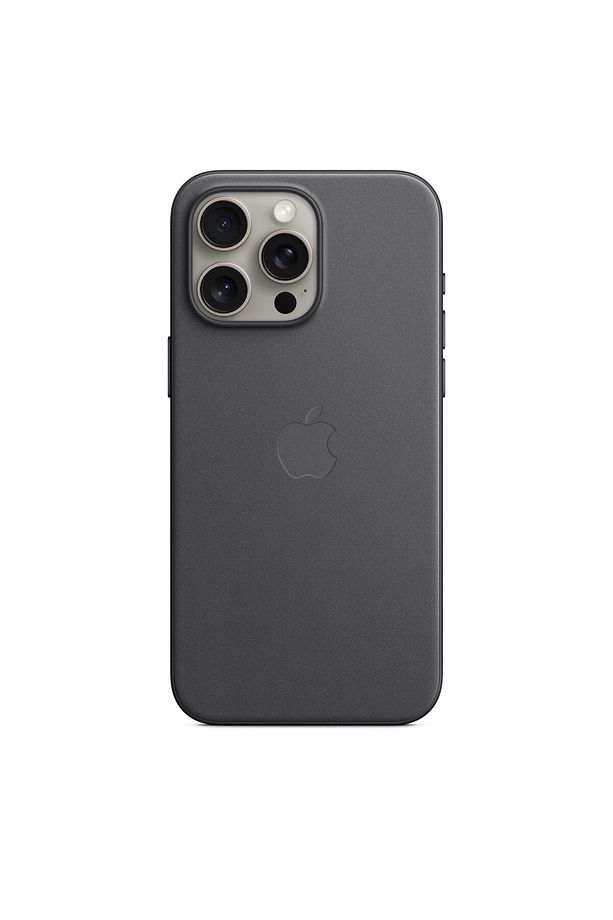 iPhone 15 Pro Max için MagSafe özellikli Mikro Dokuma Kılıf - Siyah - 1