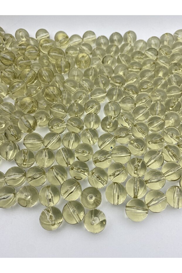 14mm Lime Yellow / Light Yellow Color Ball Acrylic Beads, Bag Making, Hobby Beads (100gr,~60 Pieces)