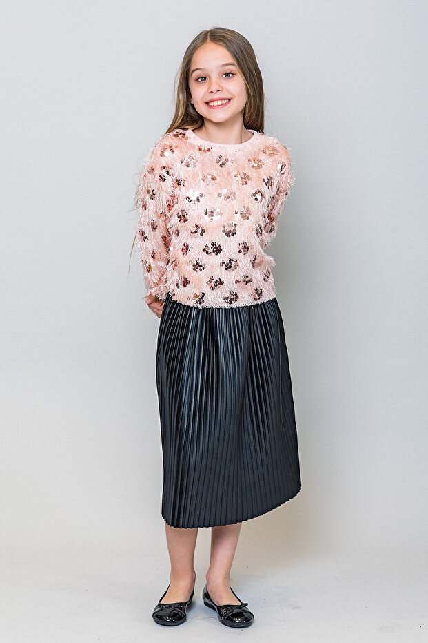 Kız Çocuk Pullu Kazak - 1