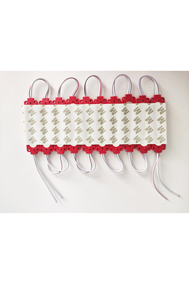 Parmak Cob Led Kırmızı 24 Volt Su Geçirmez 10,lu 3m Bantlı Kesilebilir 0409976 - 4