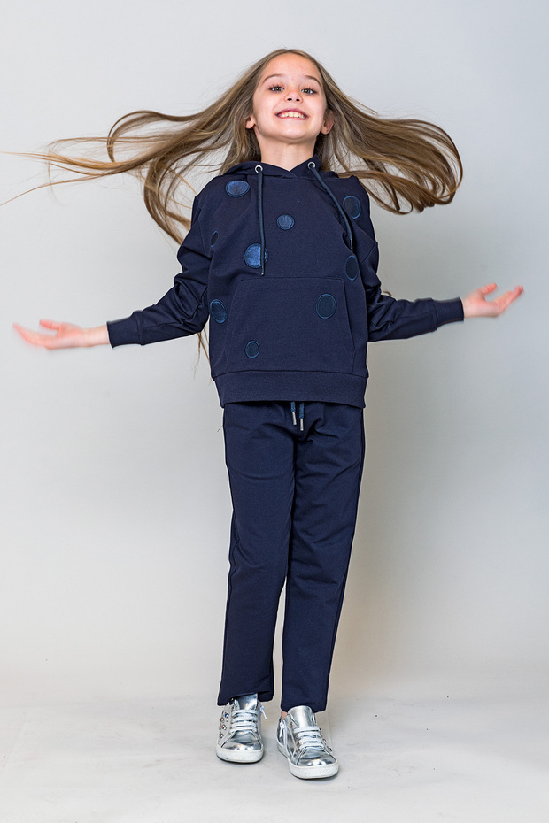 Girl's Hooded Polka Dot Sweatshirt