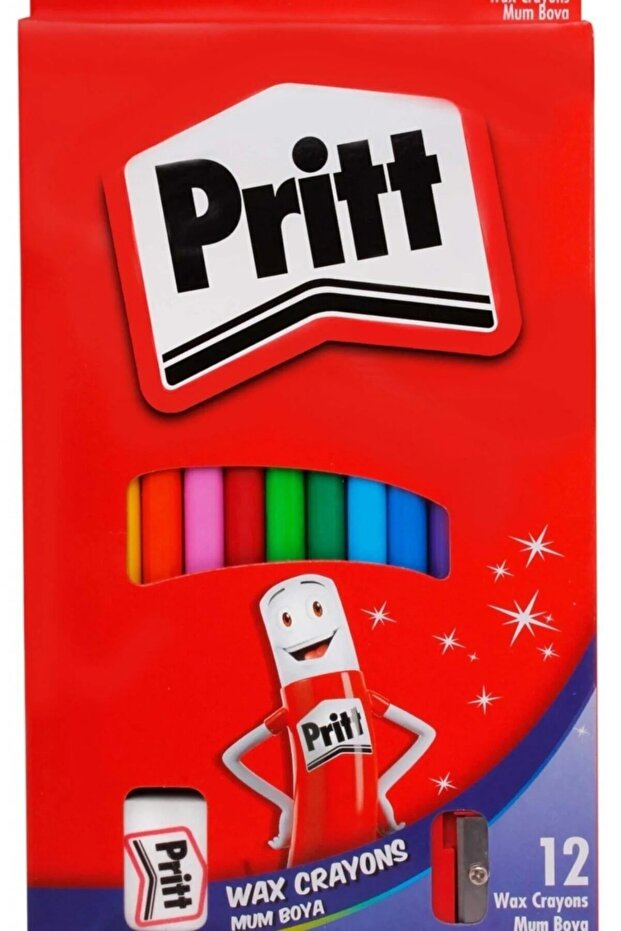 Stationery and Toy World Pritt Erasable Crayon 12 Colors (WITH ERASER - PENCIRL SHARDEN GIFT)