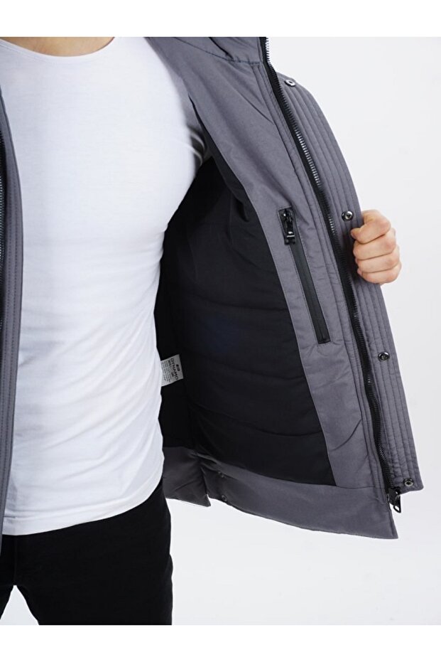 erkek gri mont 3075 - 4