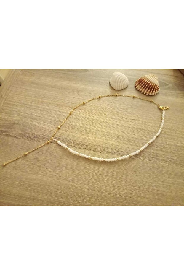 Handmade Pearl Necklace Elegant Stylish Trend Gift Dorica Ball Chain