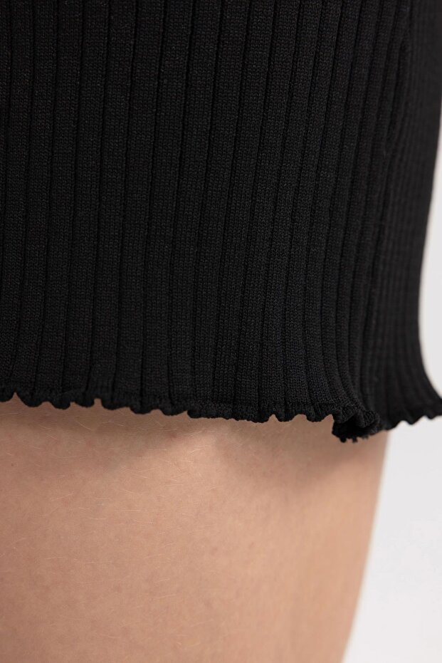 Coool Slim Fit Kare Yaka Uzun Kollu Mini Triko Elbise B3584ax23wn - 5