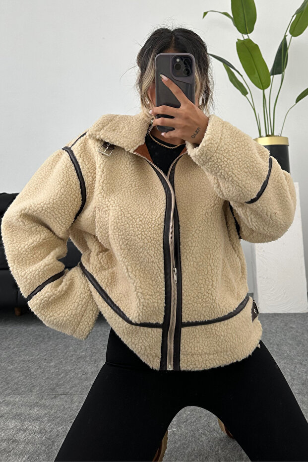 Viral Teddy Plush Biker Jacket