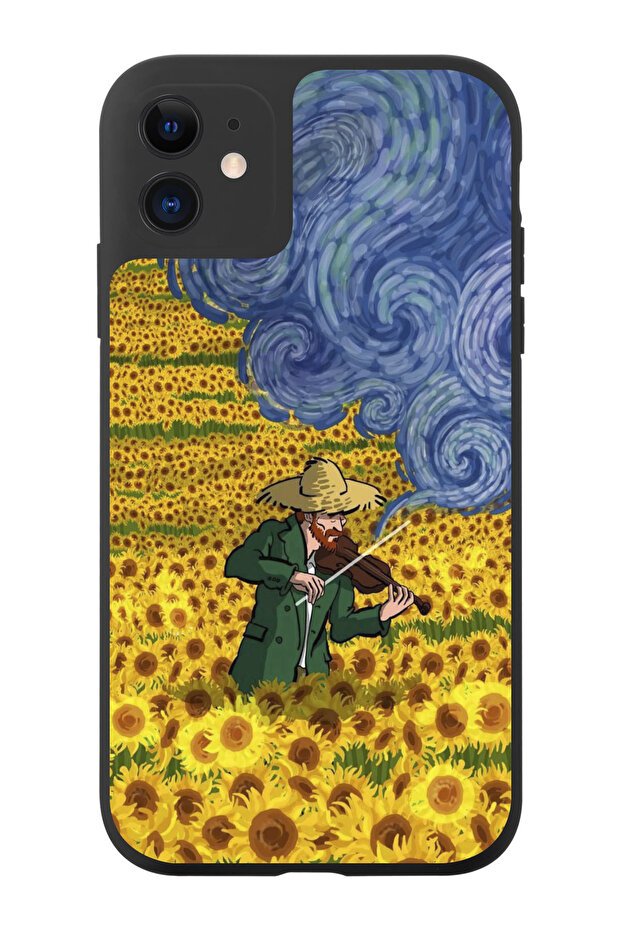 iPhone 11 Compatible Camera Protected Starry Night Painting Design Phone Case