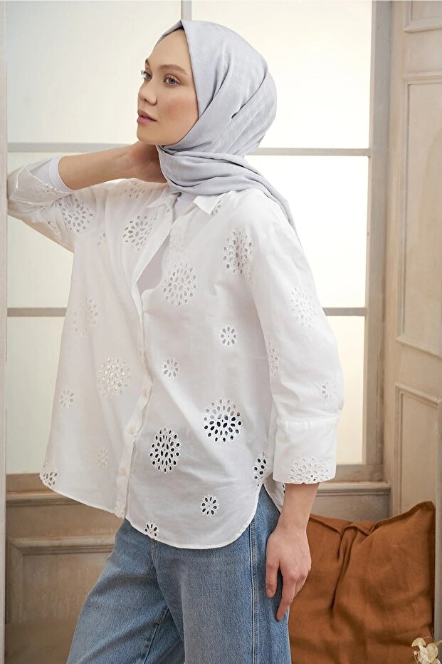 شال جاكار منقوش بنقشة Houndstooth-DESEN-15 - 1