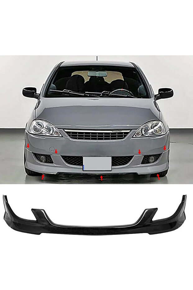 Opel Corsa C Ön Ek Karlık Mat Siyah Plastik 2000 2001 2002 2003 2004 2005 2006 Uyumlu - 1