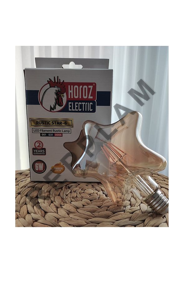 Yıldız Rustik Ampul Rustik Led Ampul Yıldız Rustik Lamba E27 Edison - 2