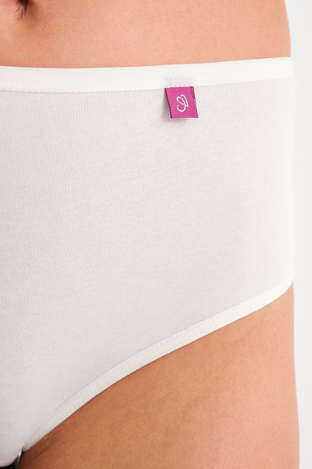 Pamuklu Yüksek Bel Tanga Külot Tekli -high Waist Thong Ekru - 5