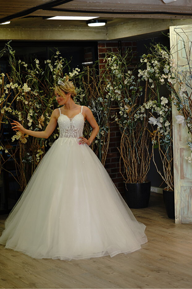 Sade Simli Gelinlik - 5