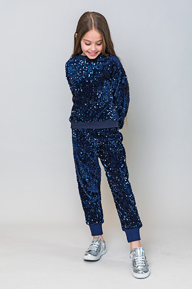 Kız Çocuk Pullu Sweatshirt - 2