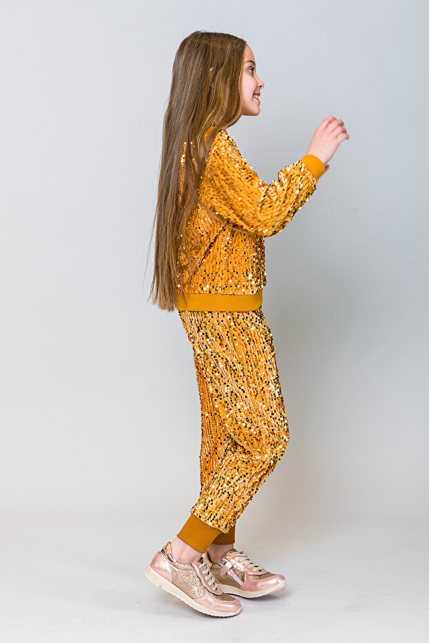 Kız Çocuk Pullu Sweatshirt - 5