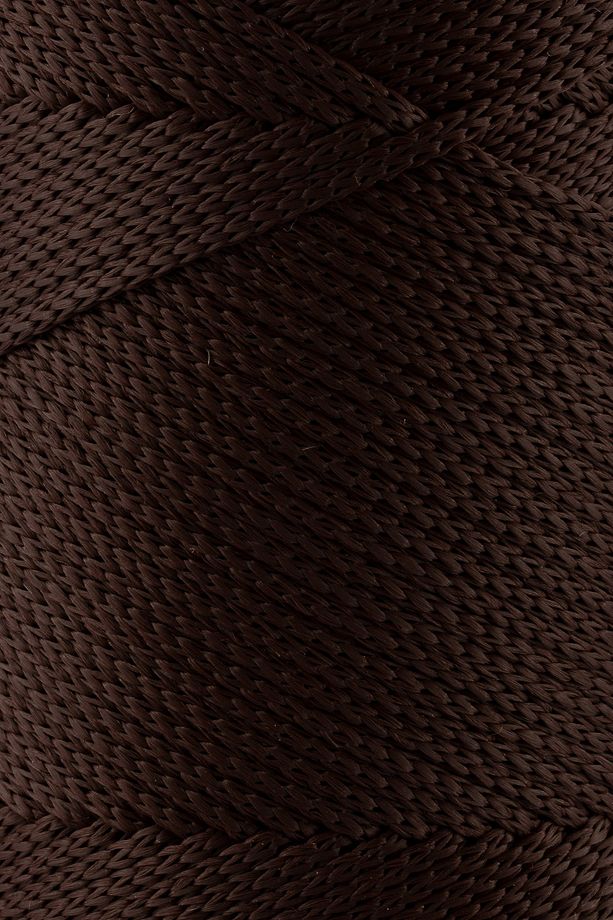 2 Mm - 200 gr Polyester Makrome Ipi Kahverengi 230 M Polyester Makrome Ip Supla Ip Ve Çanta Ipliği - 2