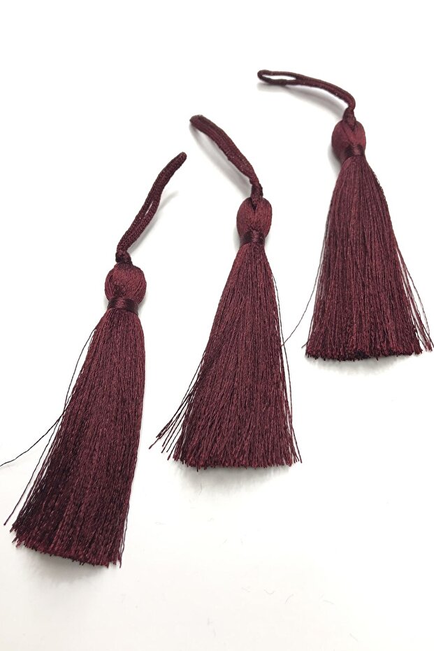 Decorative Ribbon Burgundy Single Tassel 10 Pieces 7 cm – Decorative Ribbon, Stylish Design, Women's Accessory – D