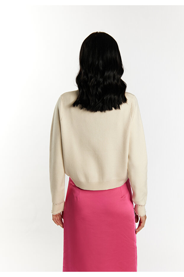 Cardigan with pearls mioki - 4