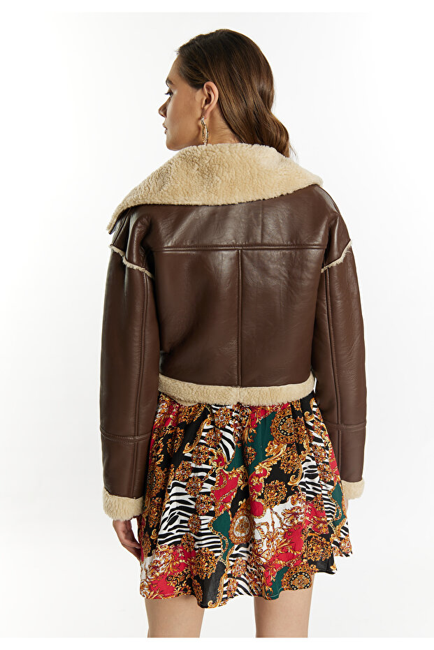 shortened leather jacket - 4