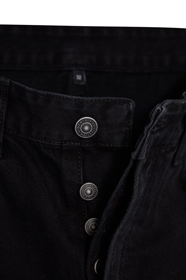 Siyah Smoke %100 Pamuk Baggy Fit Jeans Bol Kot Pantolon TMNAW24JE00027 - 12