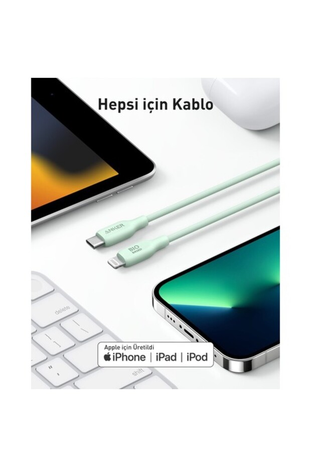 541 USB-C to Lightning 1.8m Şarj/Data Kablosu MFI Lisanslı 30W Şarj Destekli - A80A2 - Beyaz - 4
