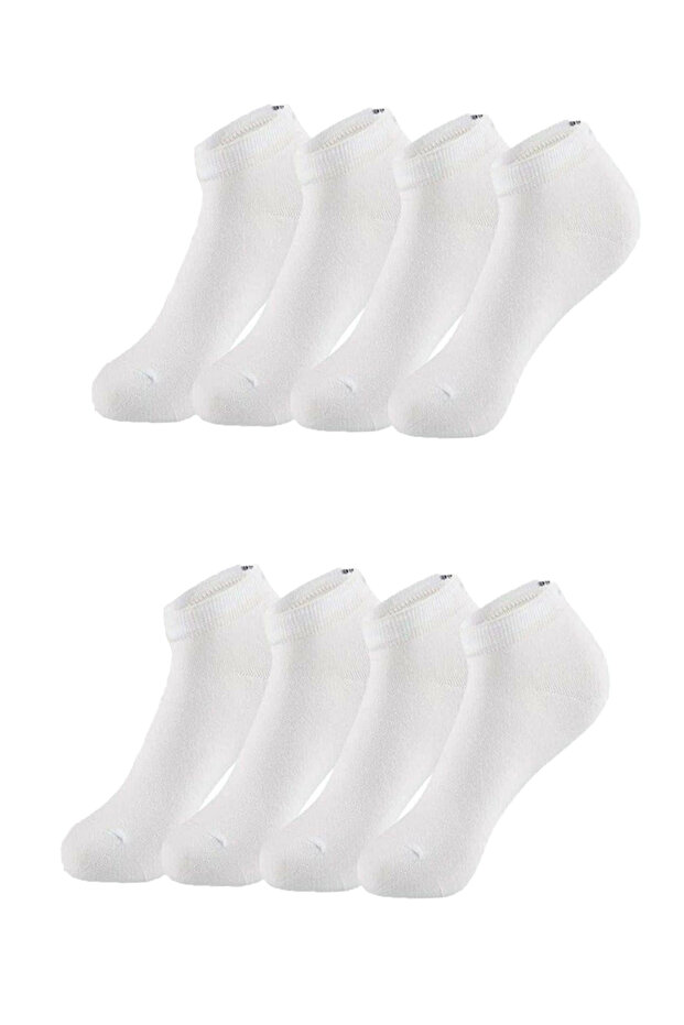 Unisex Cotton Sports Booties Socks Set White 8 Pairs